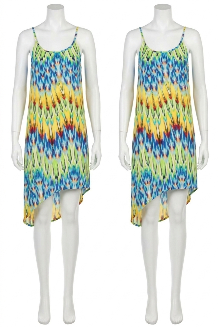 NEW GLAM pleat spaghetti maxi in multi